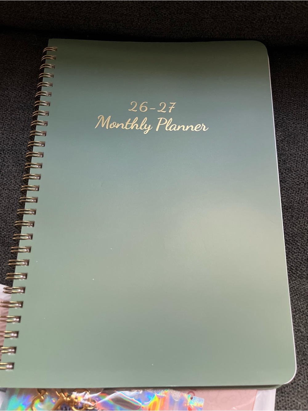 26-27 Monthly Planner - Green Cover with Gold Foil
